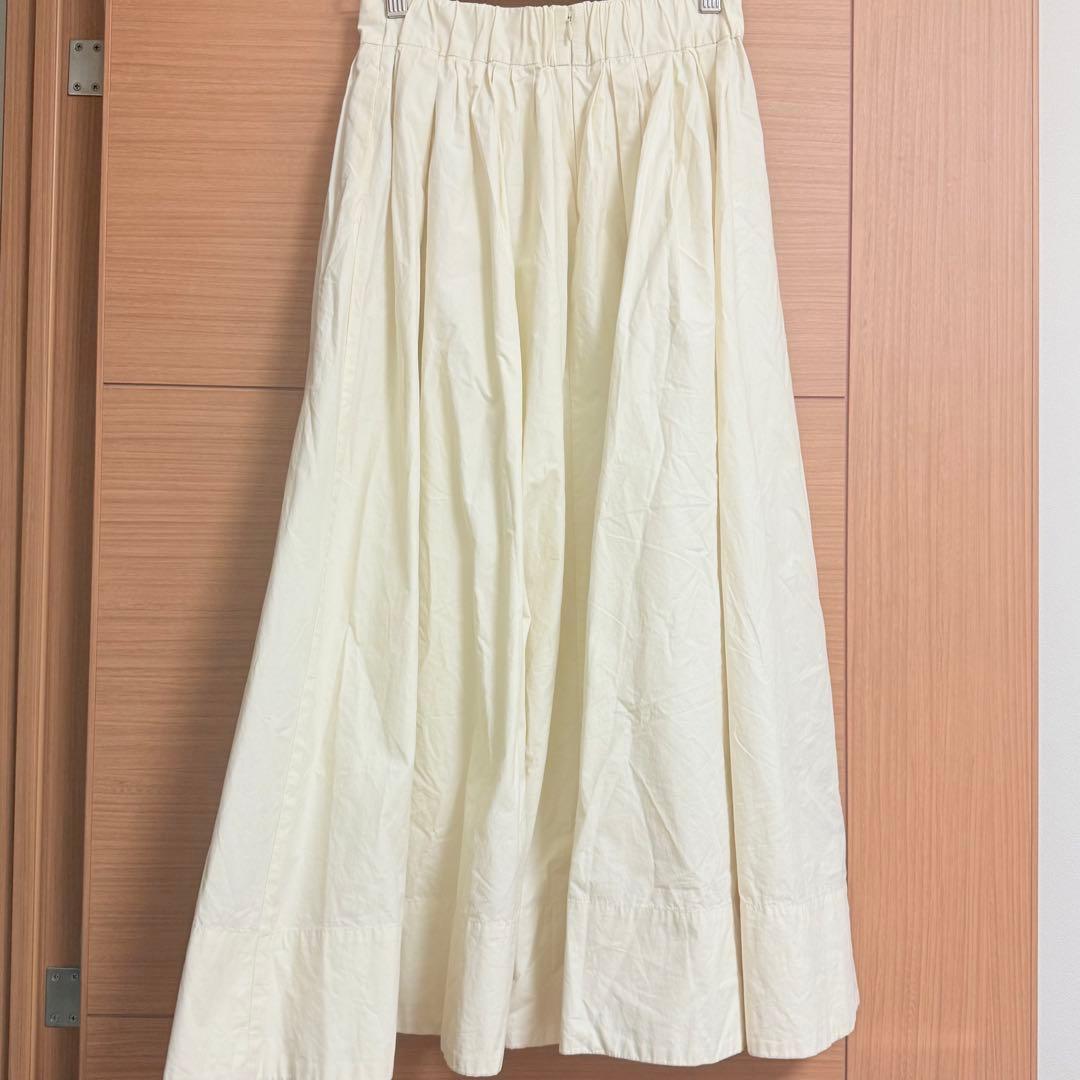 アイボリー フレアスカート ゴムウエスト