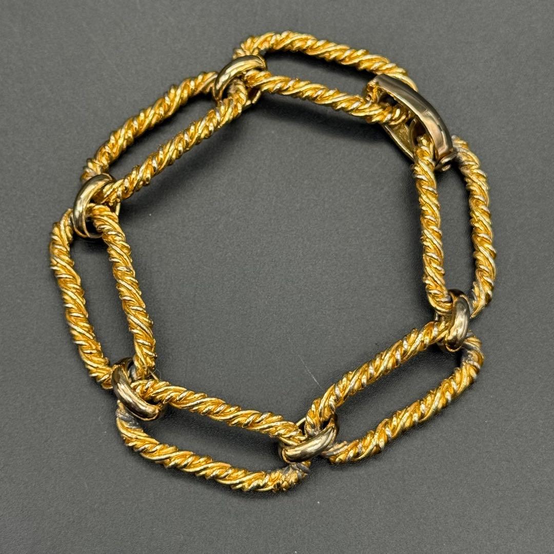 Christian Dior ディオール ロゴ刻印 ゴールド ブレスレット