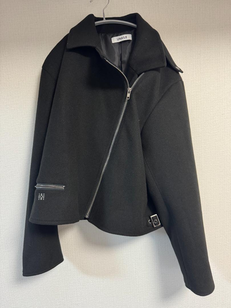 UNAILE melton riders jacket Lサイズ UNAILE ブラック ダブル ライダース ジャケット - メルカリ