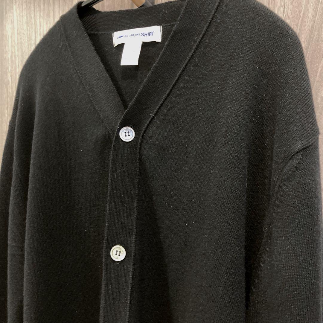 【新品】24aw コムデギャルソンシャツ ウール カーディガン 黒 CDG