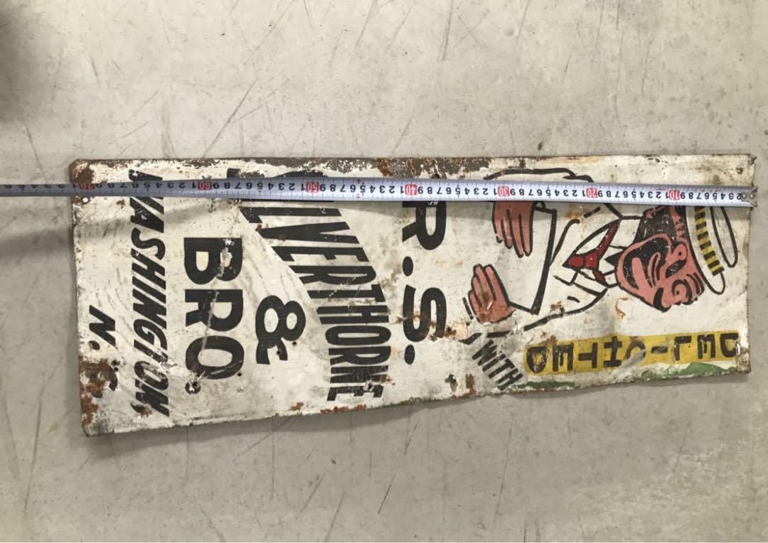 ビンテージ看板 イサカサインワークス1920's アンティーク