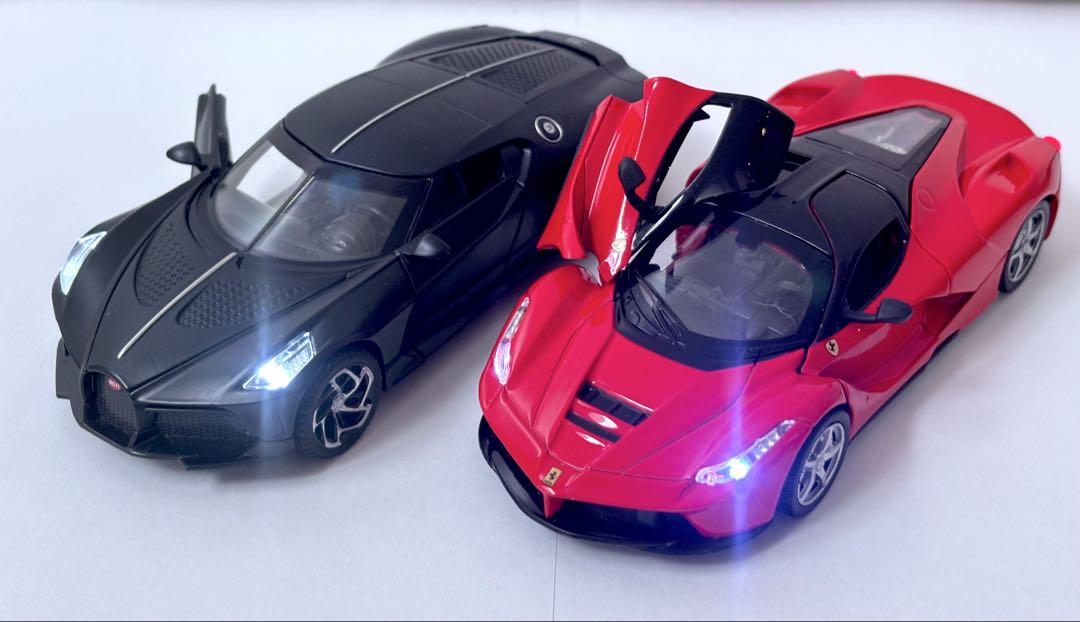 ブガッティ/フェラーリ ライト点滅 サウンド1/32 2台　ミニカー 車模型ミニカー