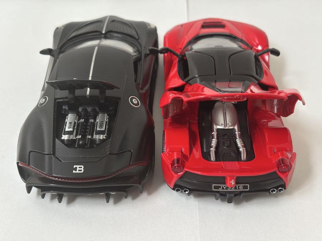 ブガッティ/フェラーリ ライト点滅 サウンド1/32 2台　ミニカー 車模型