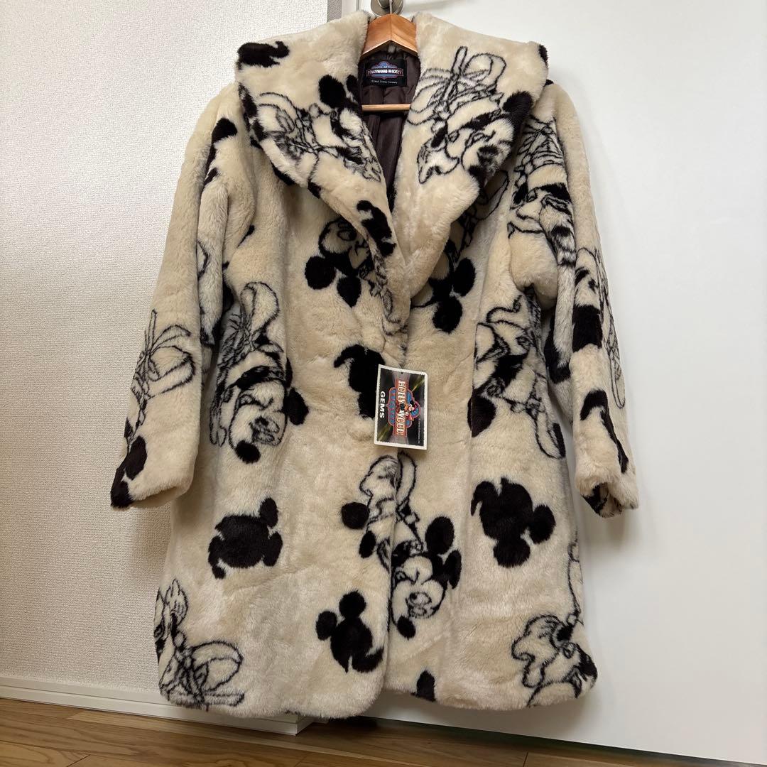 80s ミッキー フェイクファー コート ヴィンテージFREE SIZE・DISNEY VINTAGE