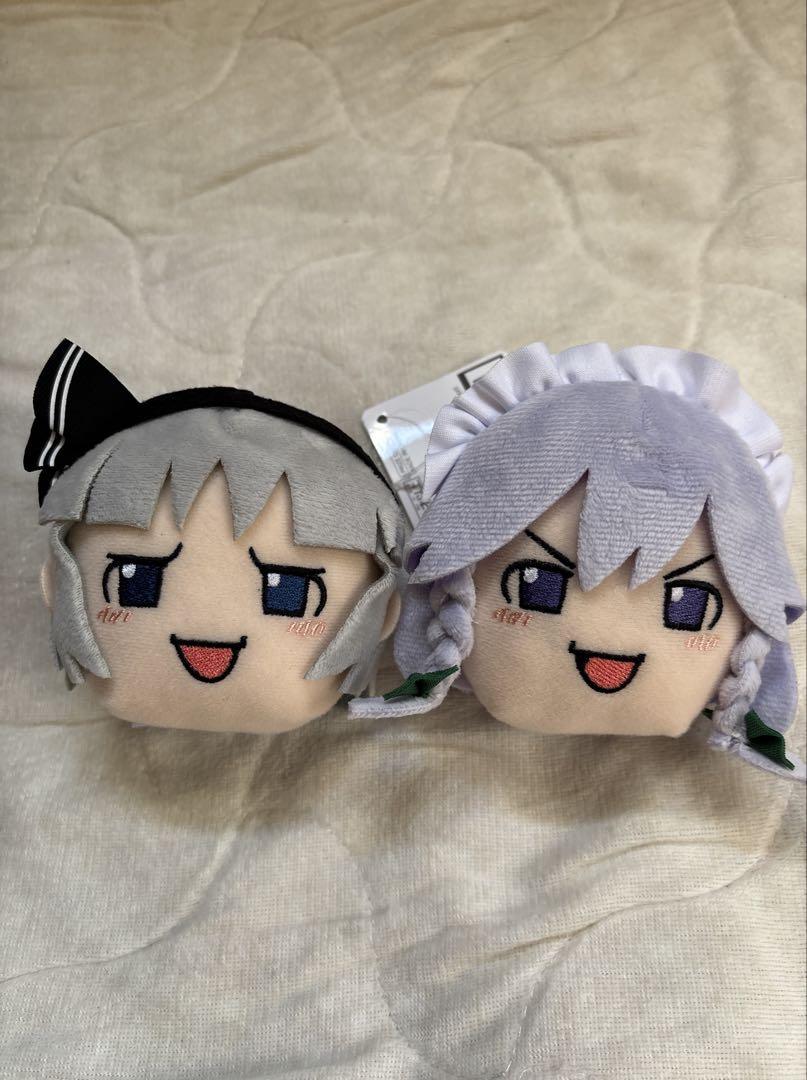 東方Project　十六夜咲夜　魂魄妖夢　ゆっくりしていってね!!!　ぬいぐるみ 十六夜咲夜」と「魂魄妖夢」のぬいぐるみがゆっくりデザインにて
