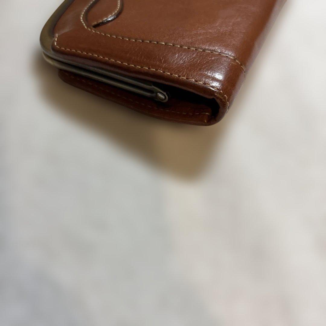 【Dakota】ダコタ デイジー がま口 長財布 ブラウン レディース