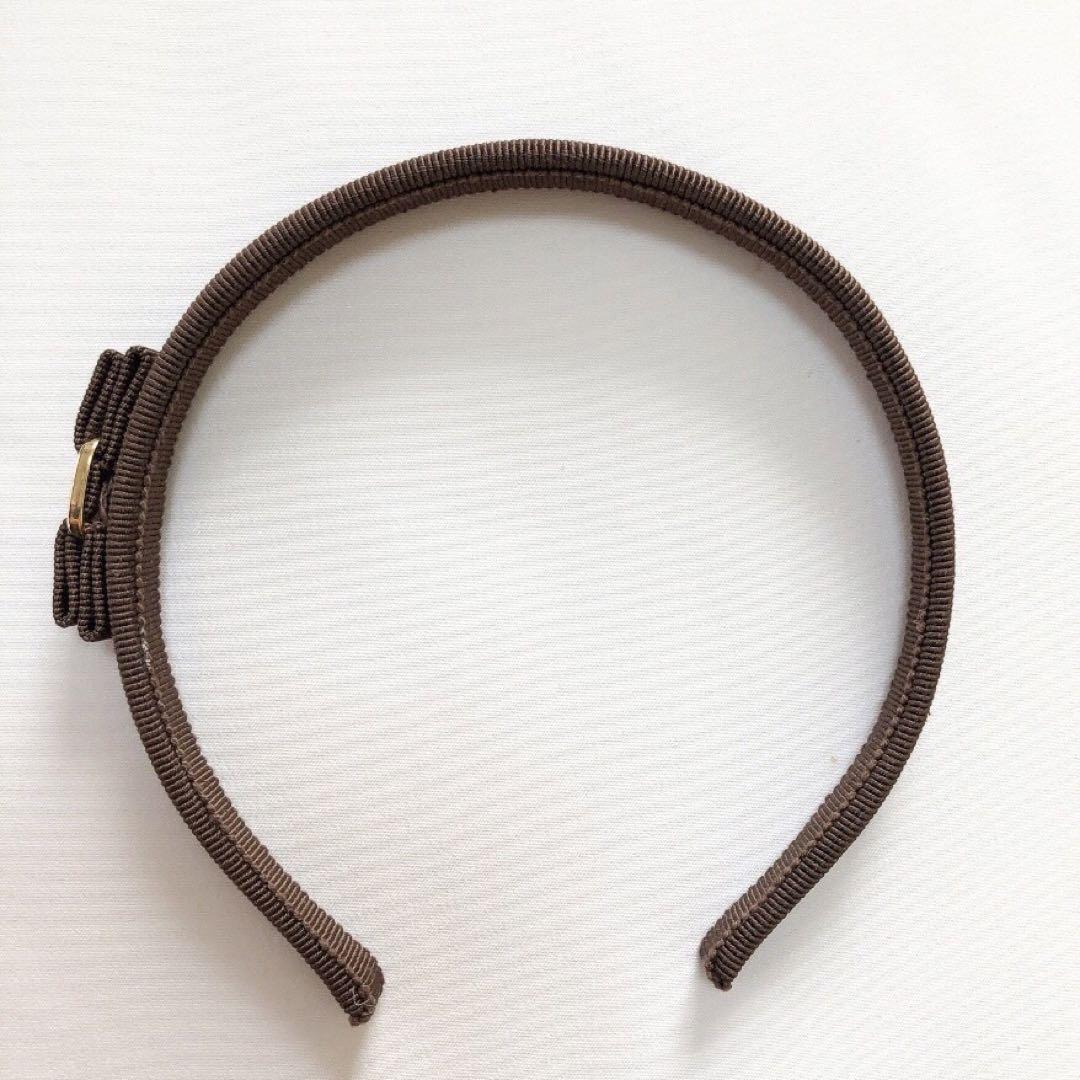 【美品】Ferragamo フェラガモ ヴァラリボンカチューシャ ブラウン 金具