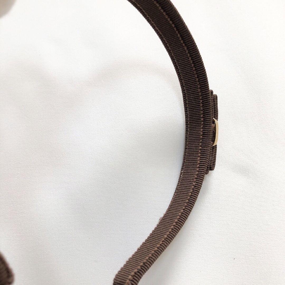 【美品】Ferragamo フェラガモ ヴァラリボンカチューシャ ブラウン 金具
