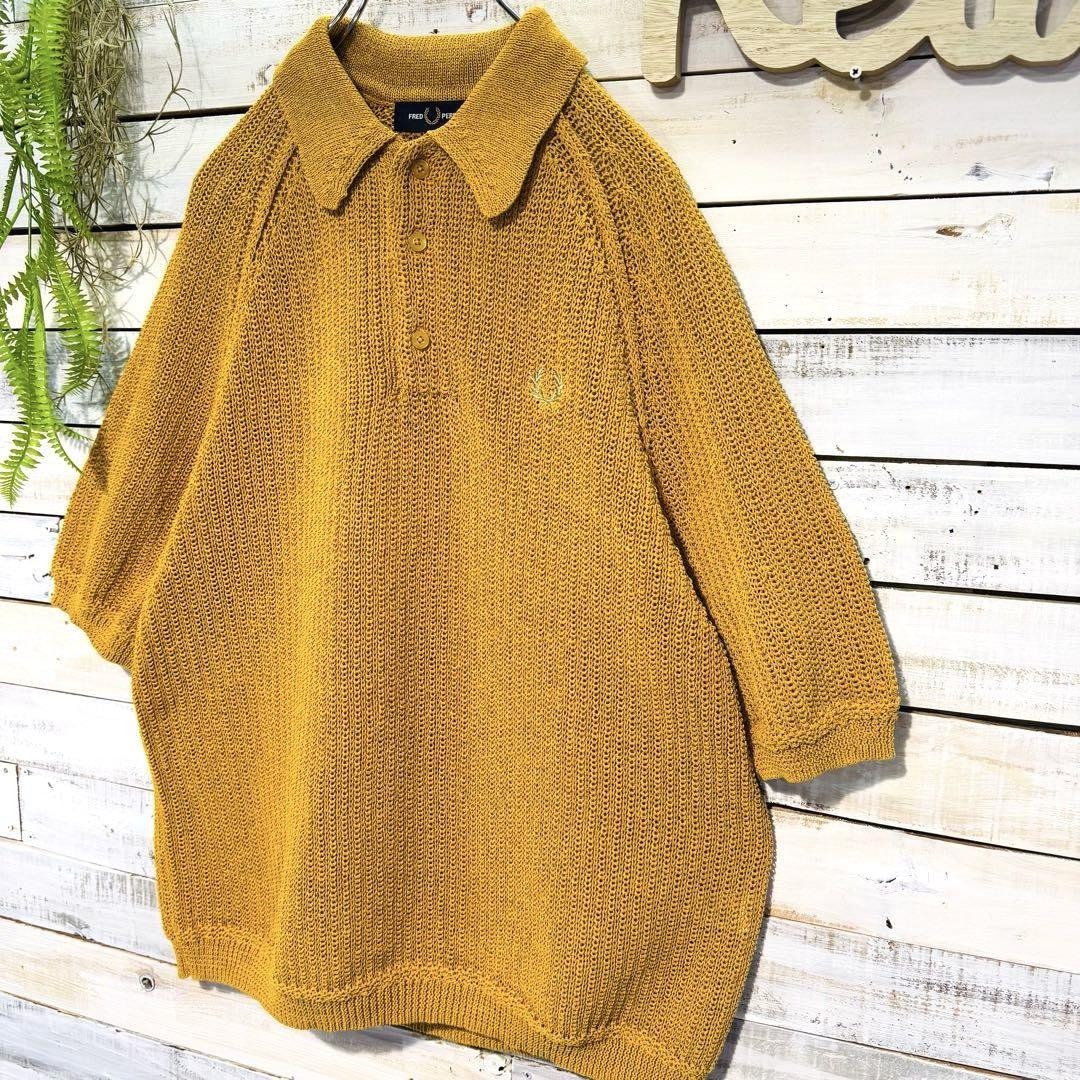 FRED PERRY×EDIFICE ニットポロシャツ L マスタードイエロー