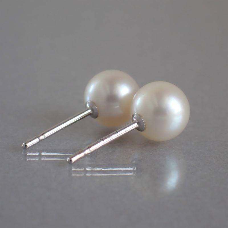 TASAKI タサキ ピアス パール 真珠 750 K18WG 約7mm