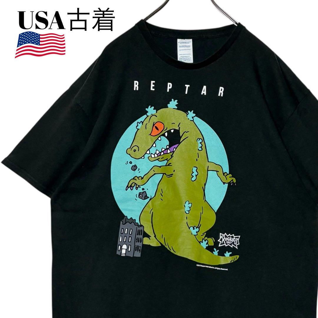 USA古着 ニコロデオン ラグラッツTシャツ 黒 XL レプターtシャツ