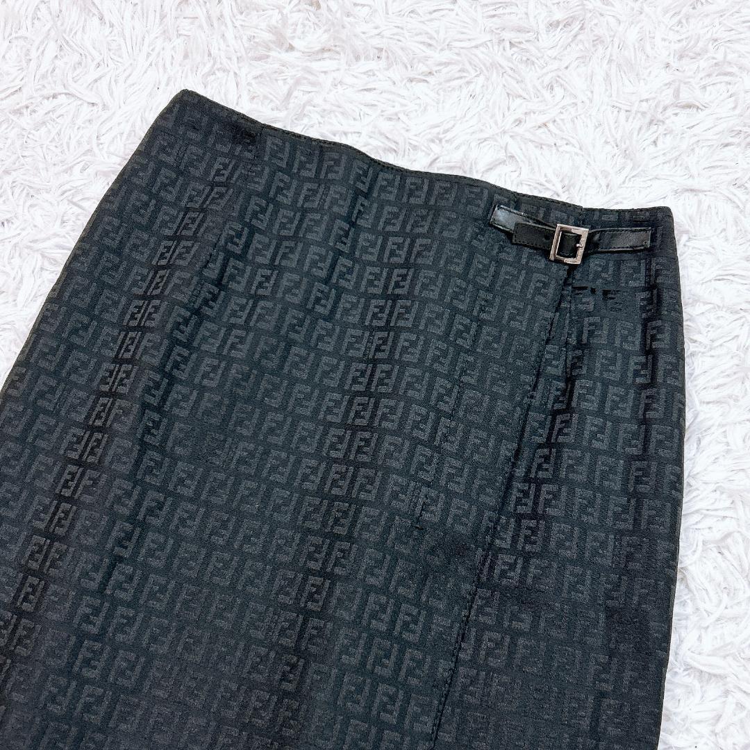 FENDI - FENDI 総柄 タイトスカート ハイブランド ブラック