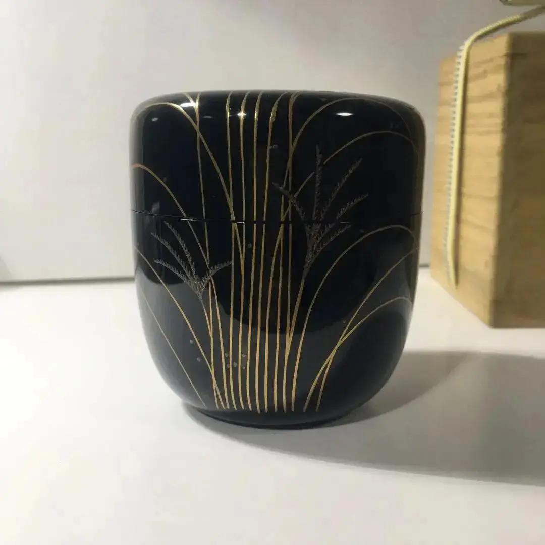 大棗　なつめ　棗　武蔵野蒔絵　筑良　共箱　漆器　茶道具
