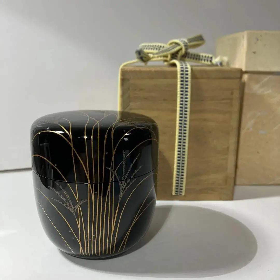 大棗　なつめ　棗　武蔵野蒔絵　筑良　共箱　漆器　茶道具
