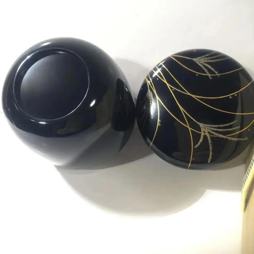 大棗　なつめ　棗　武蔵野蒔絵　筑良　共箱　漆器　茶道具