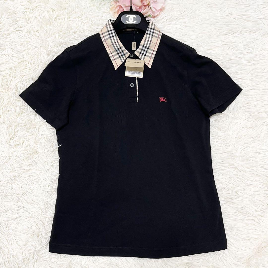 Burberry 半袖ポロシャツ　未使用タグ付き 新品 未使用 タグ付き BURBERRY 赤 半袖 ポロシャツ Lサイズ