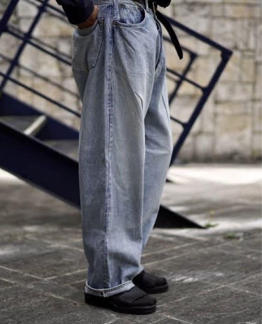 22AW COMOLI デニム5Pパンツ ブリーチ 2