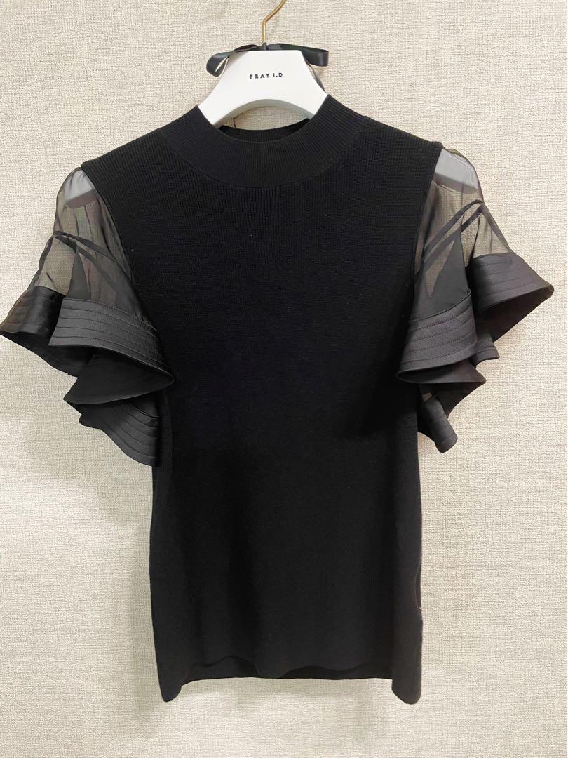 【美品】FRAY I.Dフレイアイディー　ラッフルスリーブハイネックプルオーバー