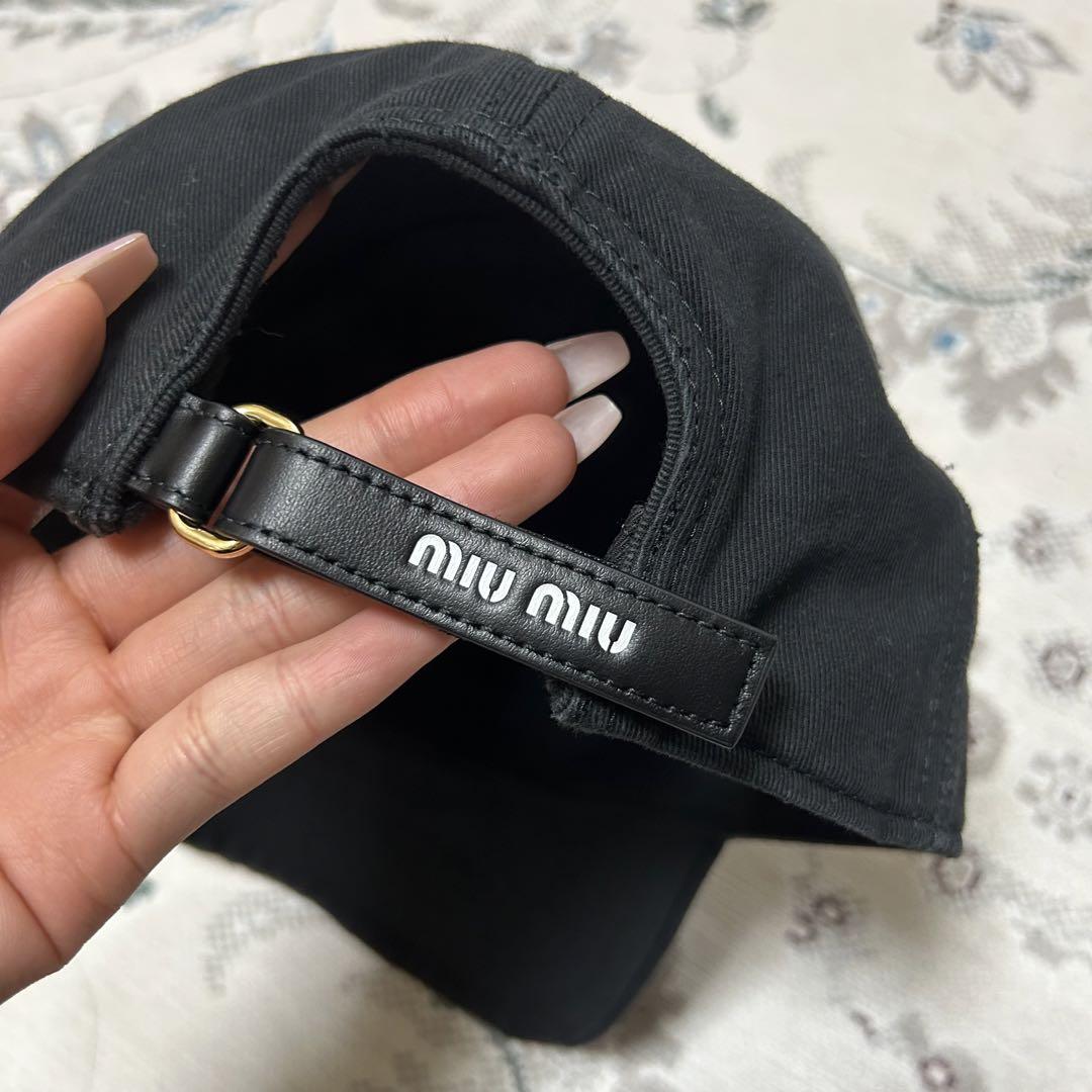 5月25日までの出品miumiu Drill baseball cap黒mサイズ
