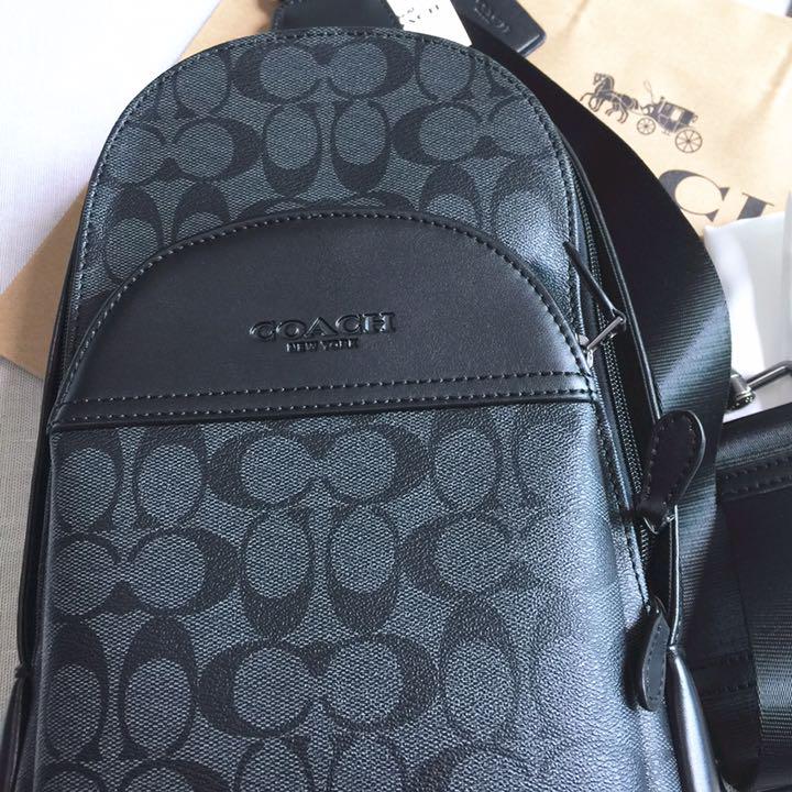 コーチ メンズバッグ F39942 チャコール×ブラック ボディーバッグ COACH コーチ バッグ ショルダーバッグ F39942 チャコール