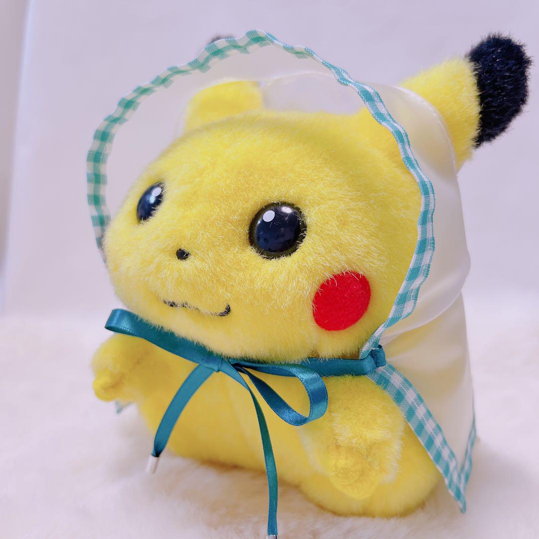 【匿名配送】初期ピカチュウ　ハンドメイド（レインコート）グリーン