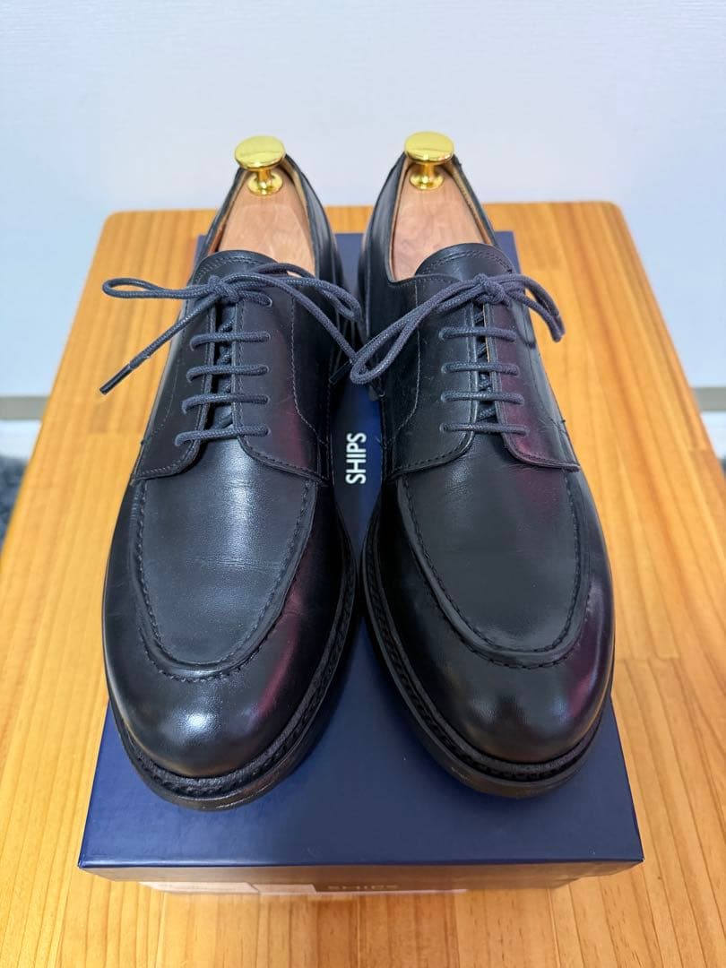 SHIPS ノルウィージャン製法 Uチップ 6.5 ブラック25cm SHIPS