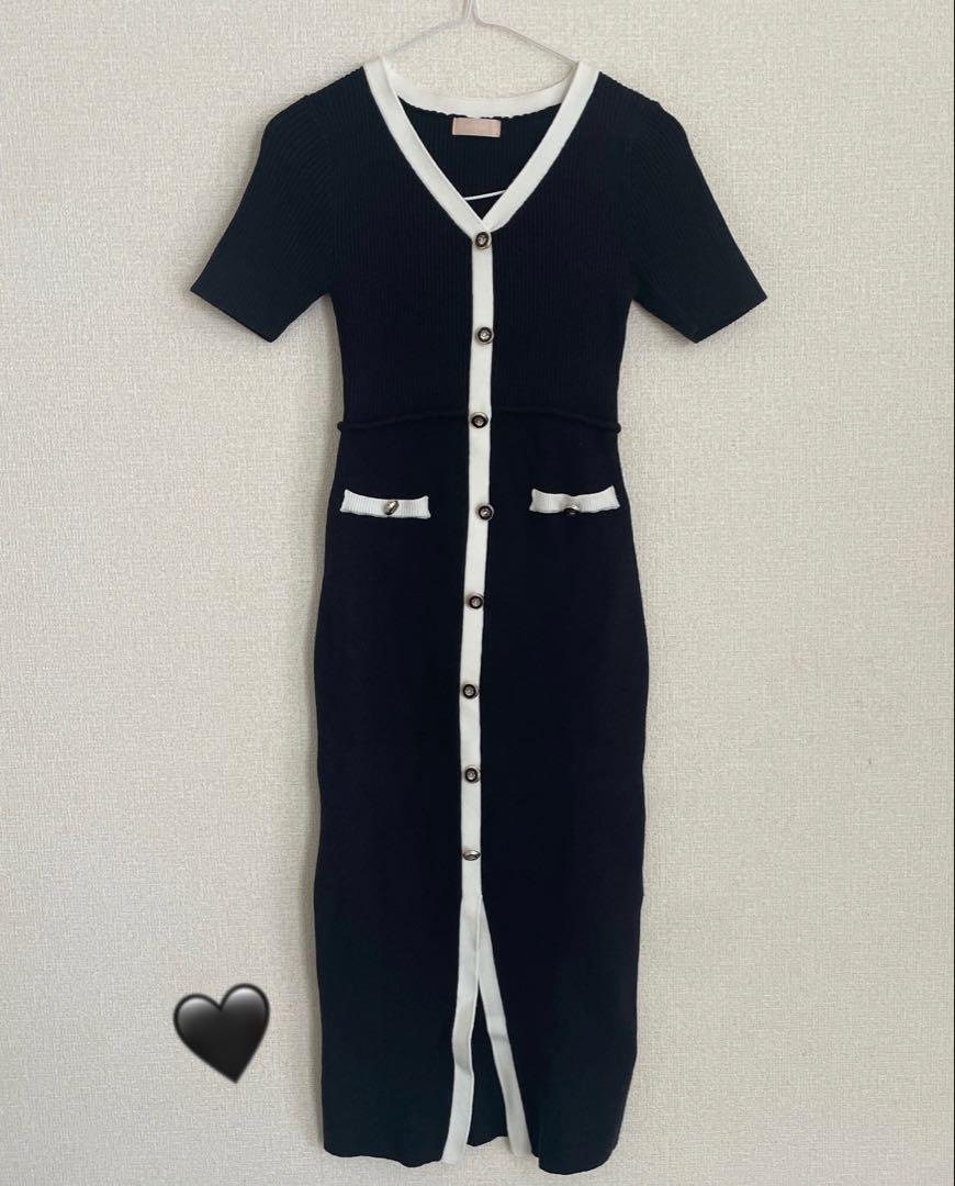 美品♡ リゼクシー バイカラーフロントボタンワンピース
