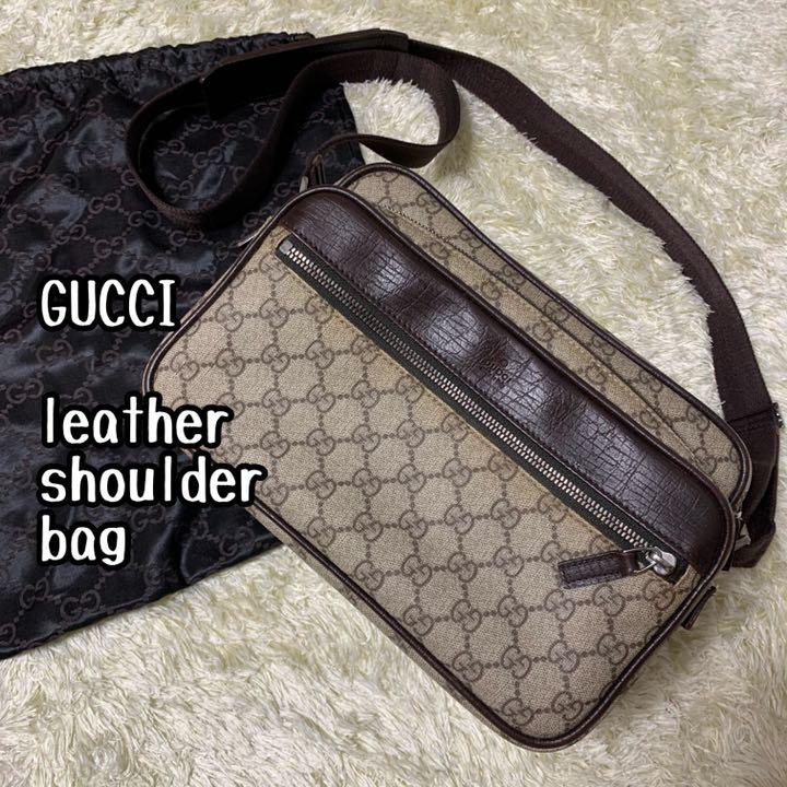 最大の割引 ポシェット ショルダーバッグ GG柄 PVC×レザー グッチ GUCCI 極美品 - ショルダーバッグ