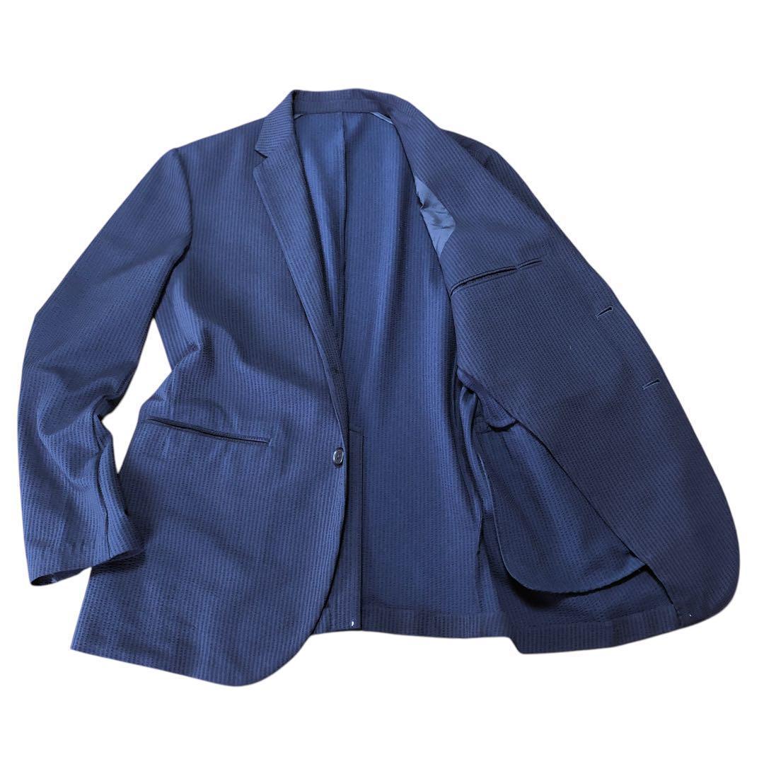 T-JACKET シアサッカー テーラードジャケット ネイビー ストライプ XL 楽天市場】テーラードジャケット メンズ テーラードジャケット