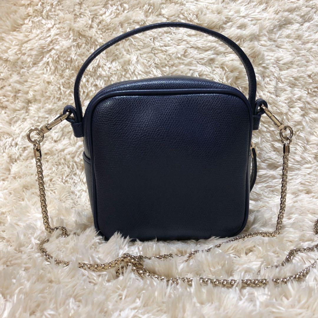 爆買い好評 美品 FURLA チェーン ショルダーバッグ 2WAY スクエア ブルー Uw9Oz-m65645876524 最新作大人気