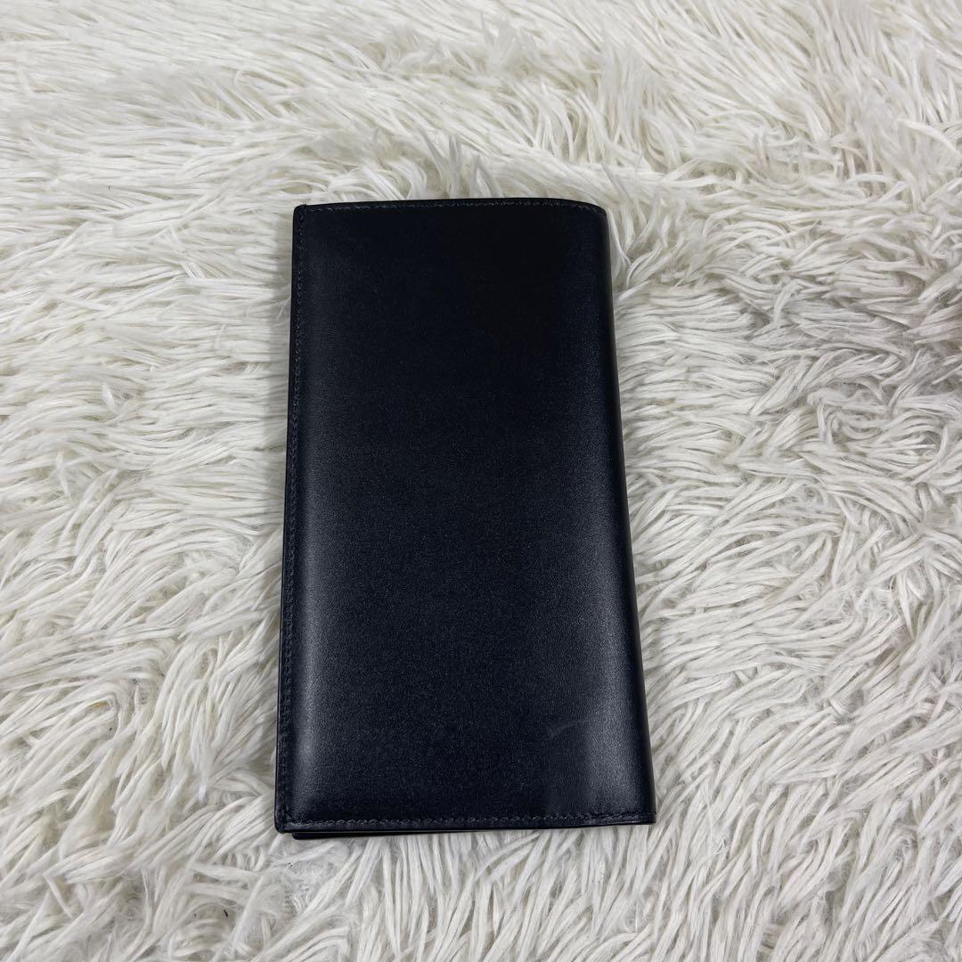 極美品‼️ SAINT LAURENT 長財布　ロゴ型押し　レザー　ブラック