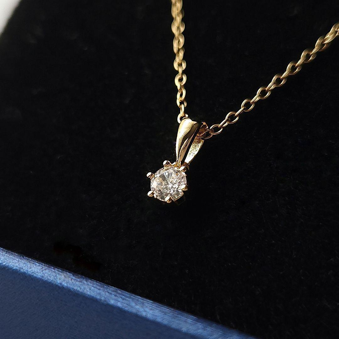 051Nv【高品質✨】ネックレス　一粒石　3.5mm　小粒　大人可愛い　ゴールド