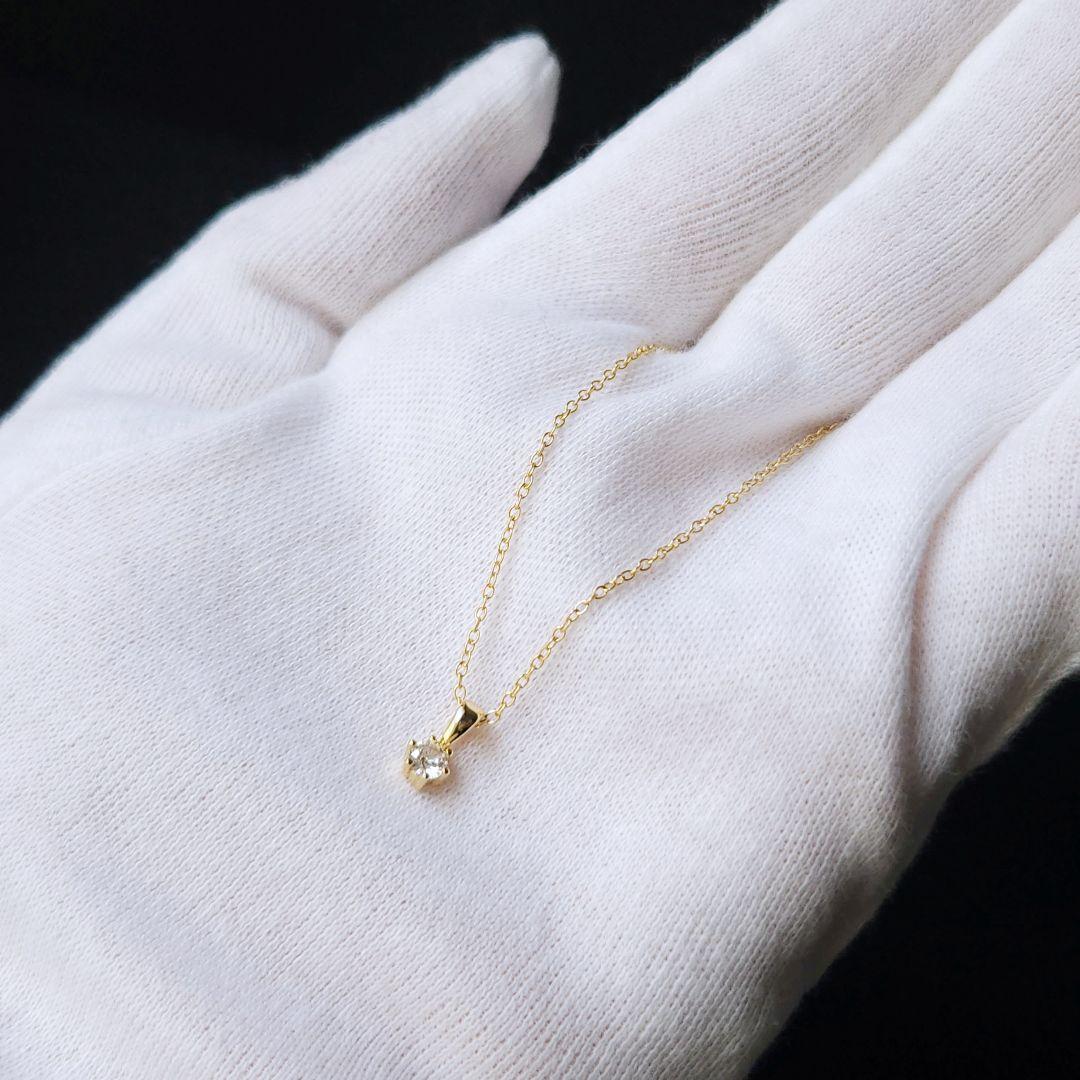 051Nv【高品質✨】ネックレス　一粒石　3.5mm　小粒　大人可愛い　ゴールド