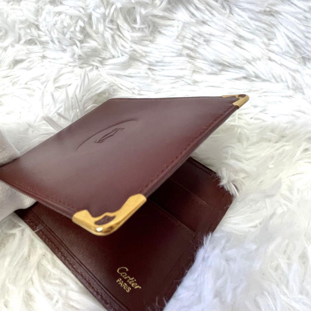 未使用級✨カルティエ マストライン レザー 2つ折り財布 札入れ ギャランティ