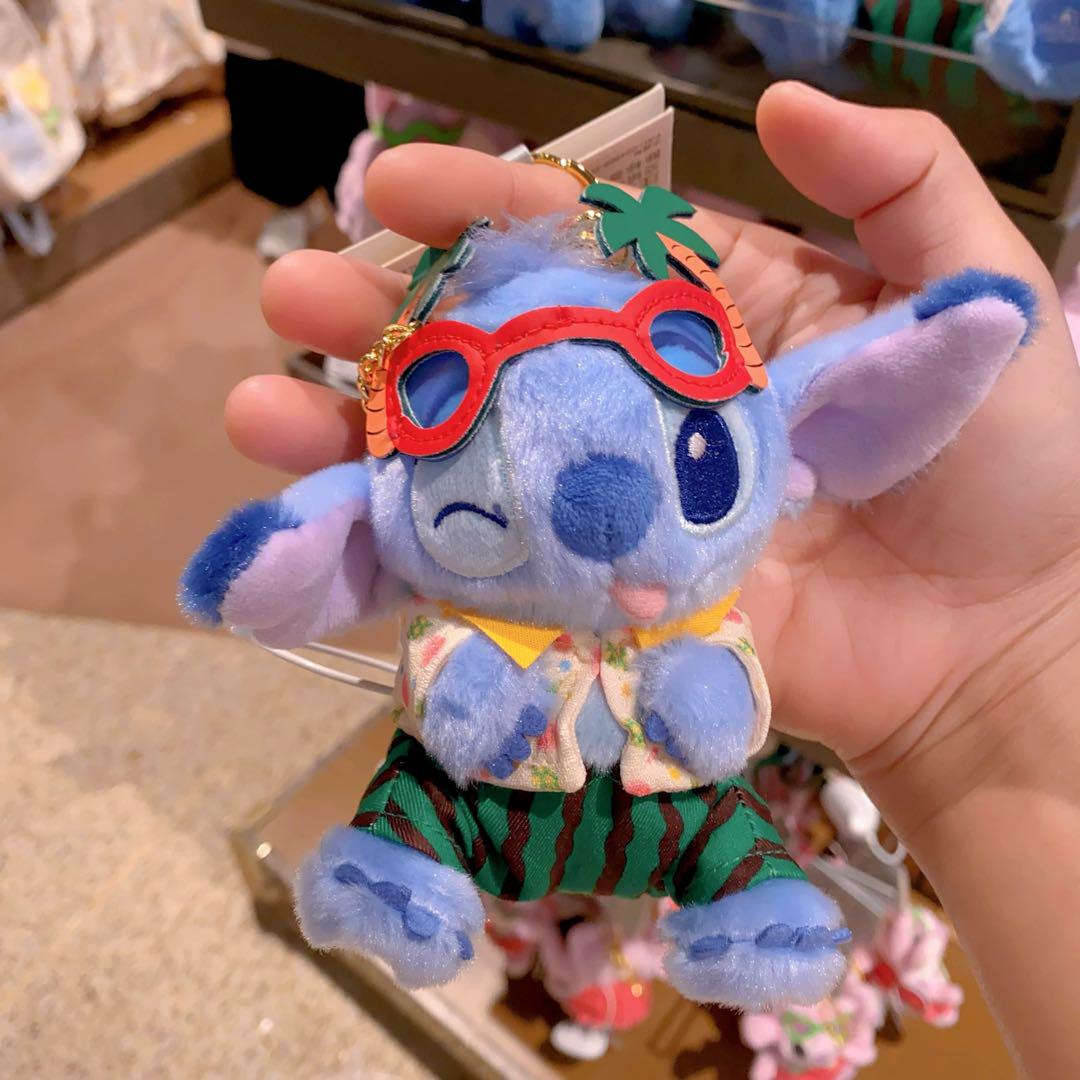 上海ディズニー サマー スティッチぬいぐるみキーチェーン