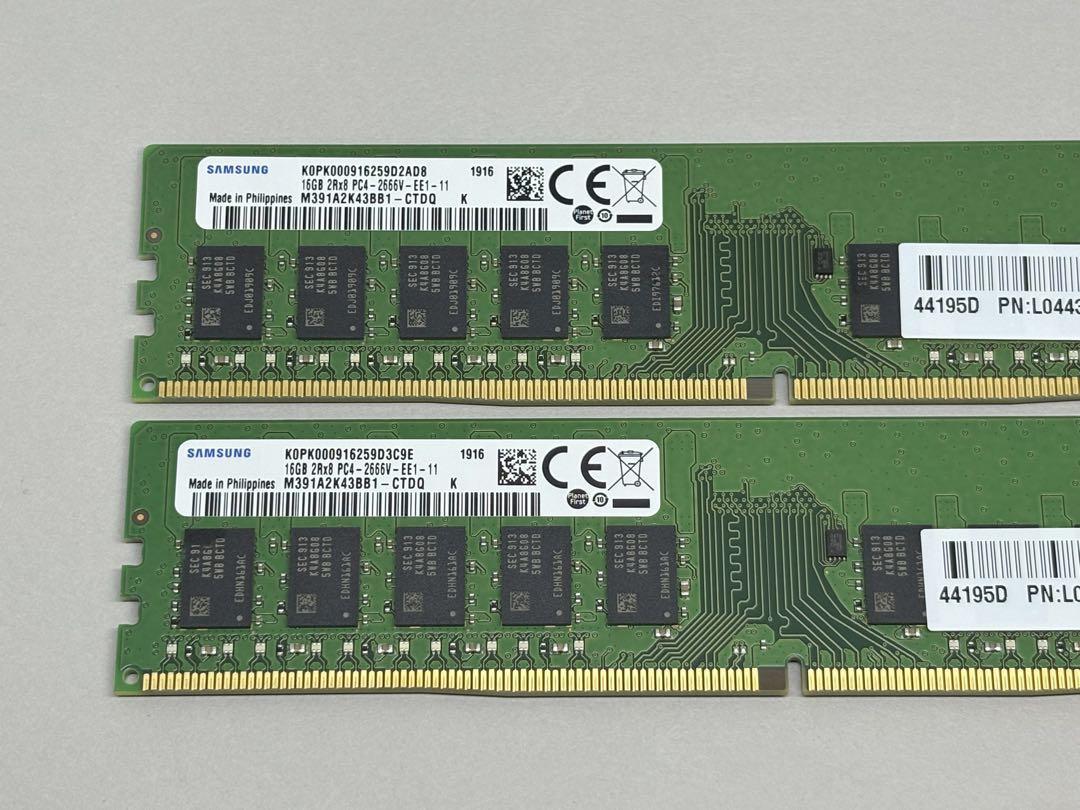 HP Z2 G4純正★SAMSUNG DDR4 2666 ECC 16GBx2枚