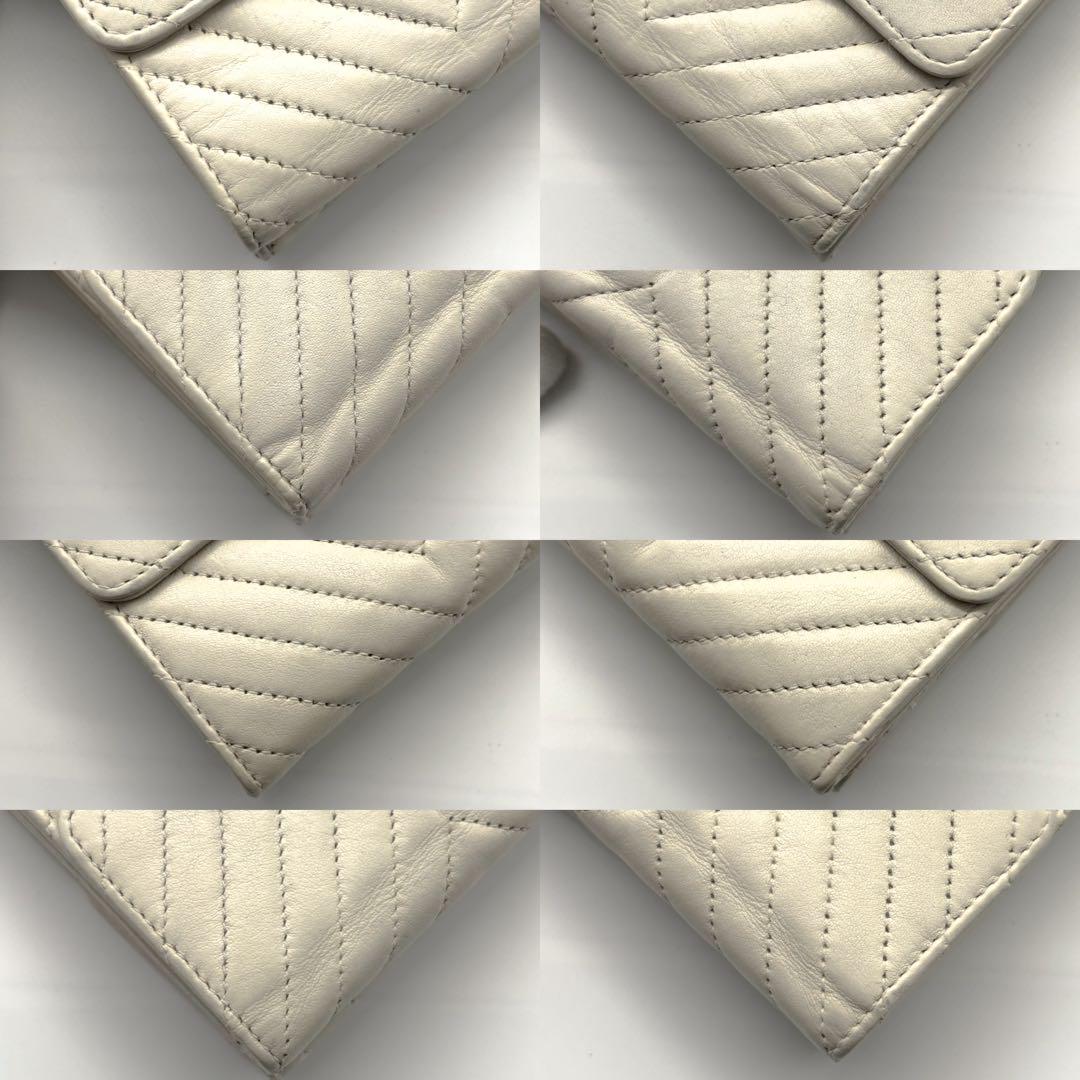 極美品✨レア✨付属有】シャネル シェブロン Wホック 三つ折