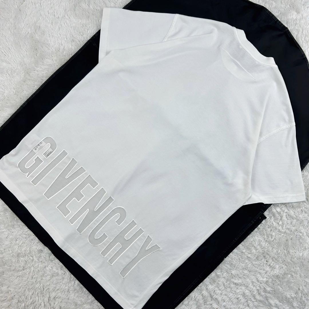 【美品】ジバンシー☆シースルー刺繍ブランドロゴ入りTシャツ 定番ホワイト