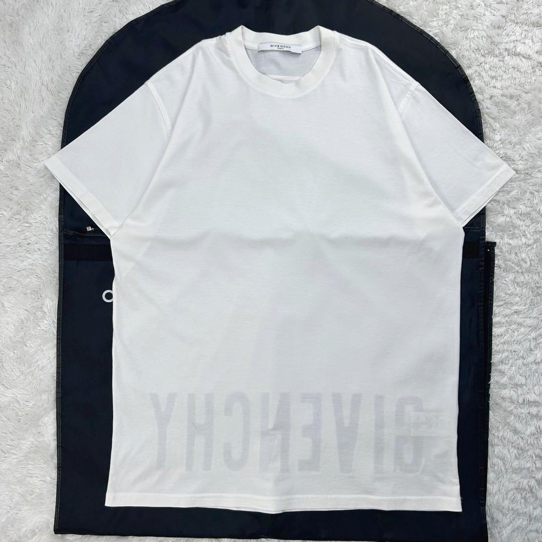 【美品】ジバンシー☆シースルー刺繍ブランドロゴ入りTシャツ 定番ホワイト
