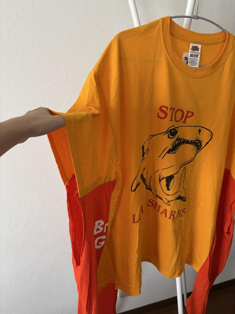 古着　STOP SHARKS サメデザイン長袖カットソー