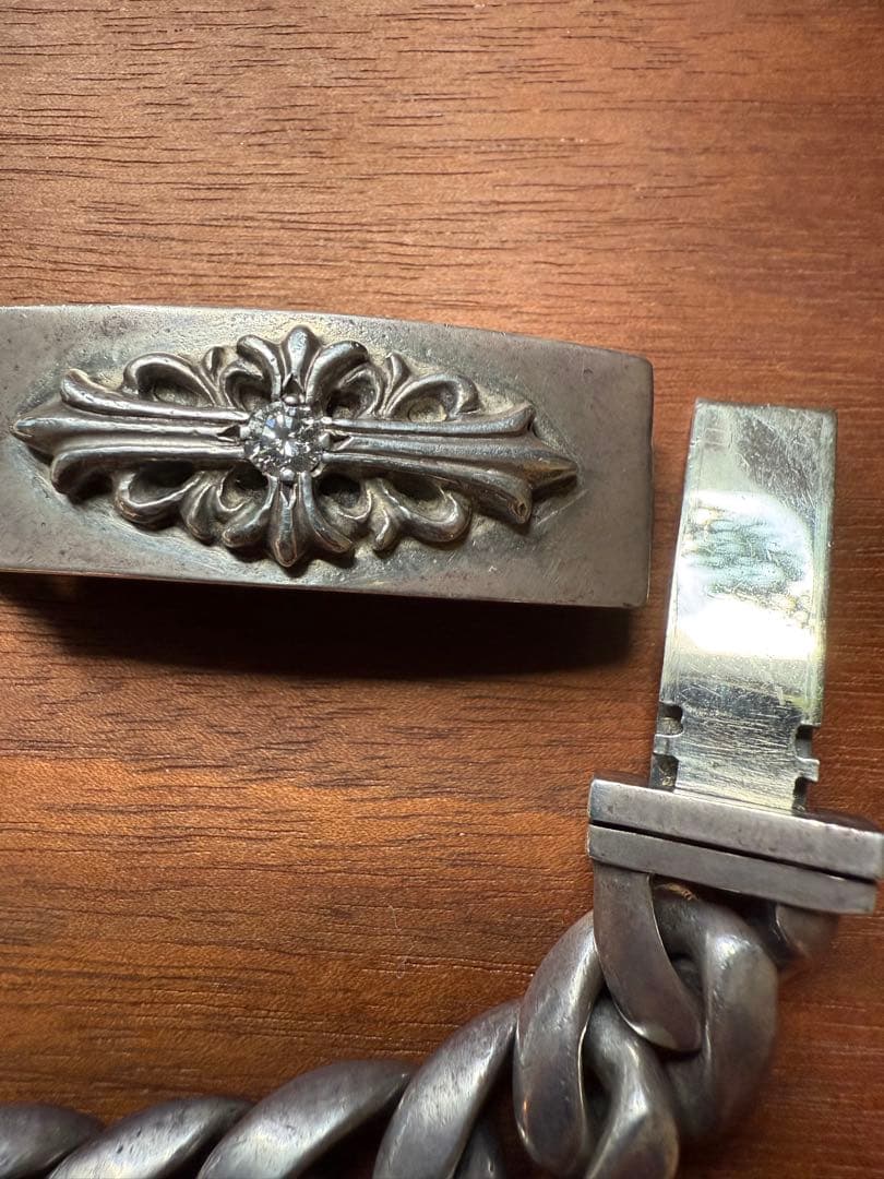 クロムハーツ　フローラルIDブレスレット　純正1ダイヤモンド　11リンク