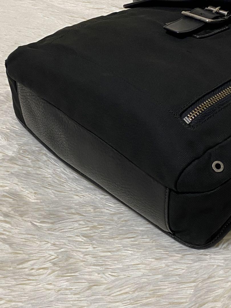 COACH コーチ A4 メッセンジャーバッグ キャンバス レザー 黒 ブラック COACH ブラック ショルダーバッグ キャンバスレザー A4可能 大容量