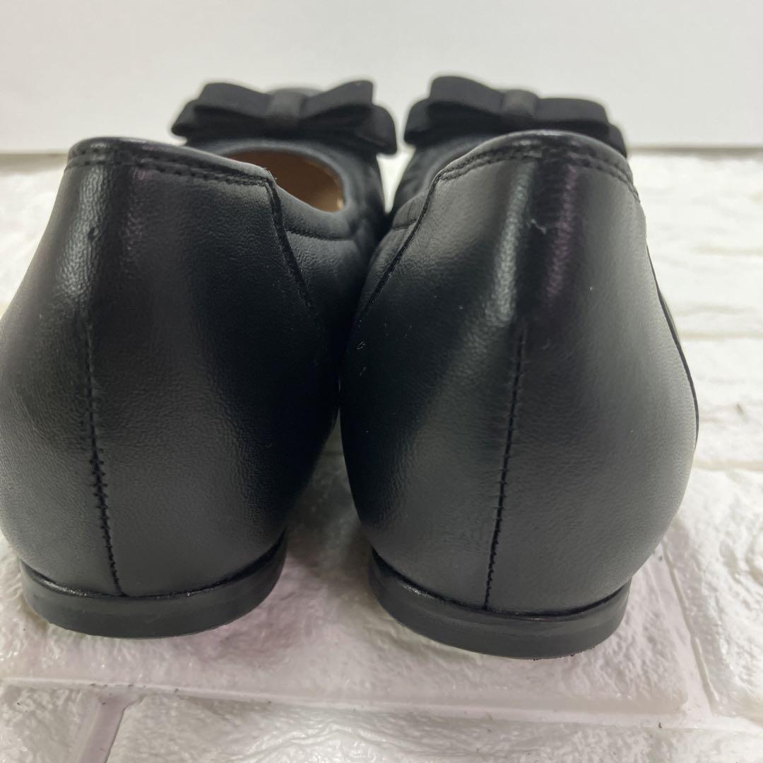【美品】DIANA ダイアナ　フラットシューズ　23.0㎝2E レザー　ブラック