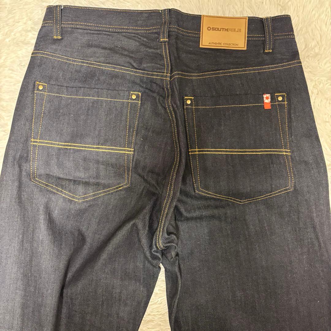 サウスポール SOUTHPOLE ワイドデニム バギーパンツ 濃紺 極太 美品 サウスポール SOUTHPOLE ワイドデニム バギーパンツ 濃紺 極太 美品