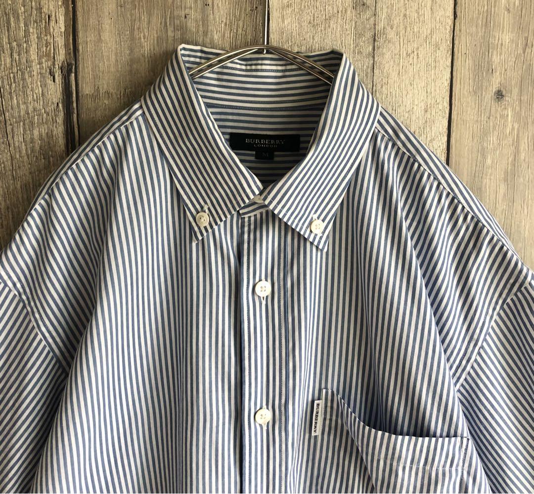 BURBERRY バーバリー　ストライプ　半袖　ボタンダウン　シャツ　BDシャツ