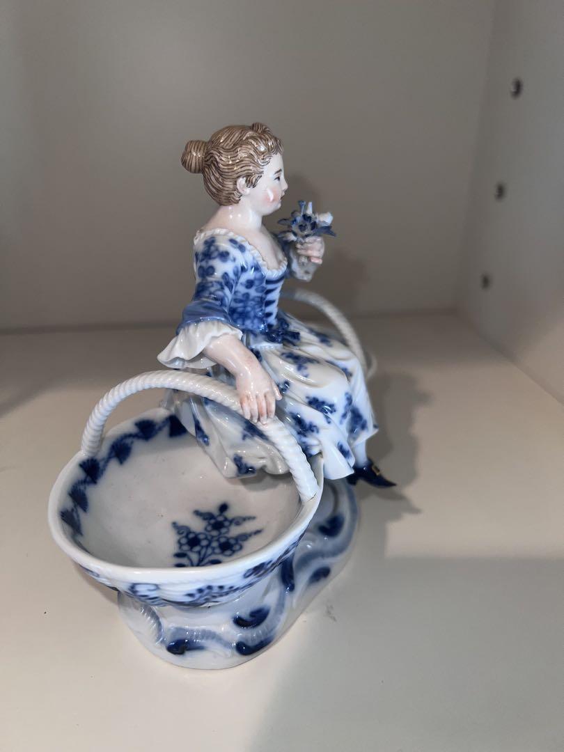 Meissen マイセン ダブルディッシュ バスケット 少女 フィギュリン