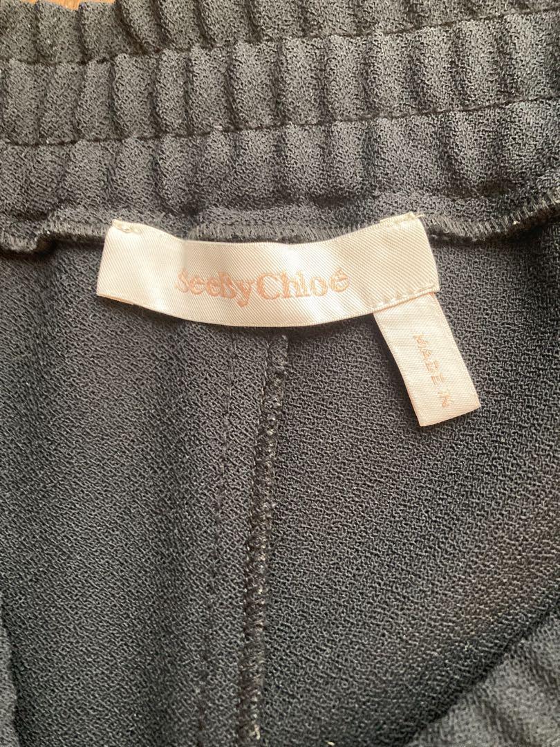 SEE BY CHLOEシーバイクロエ♡ブラック ワイドパンツ サイドレース