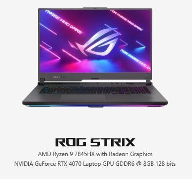 17.3 型ROG Strix G713PI RTX4070搭載