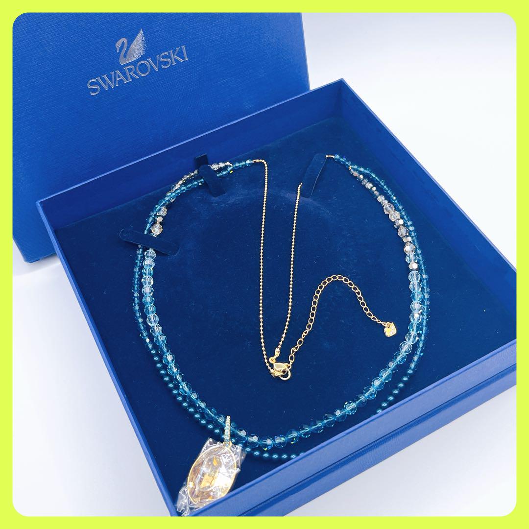 ✨極美品✨スワロフスキー SWAROVSKI ブルークリスタルネックレス ✧
