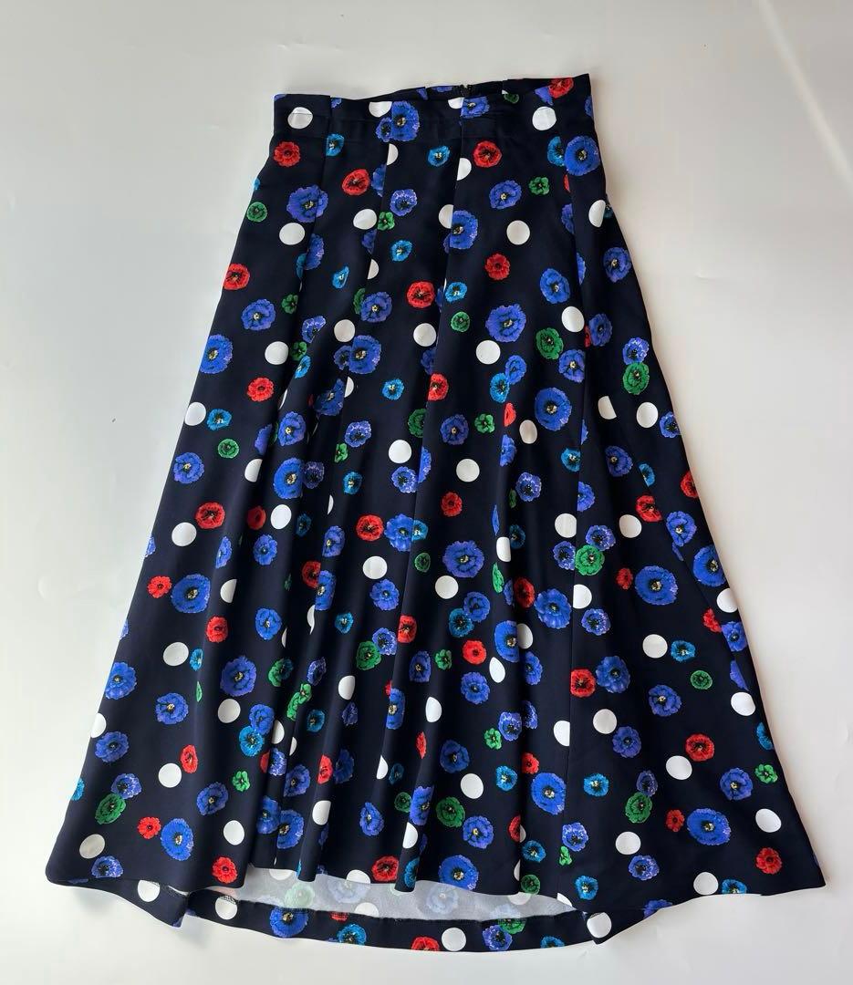 VERMEIL par iena ドット　フラワープリントフレアスカート　花柄